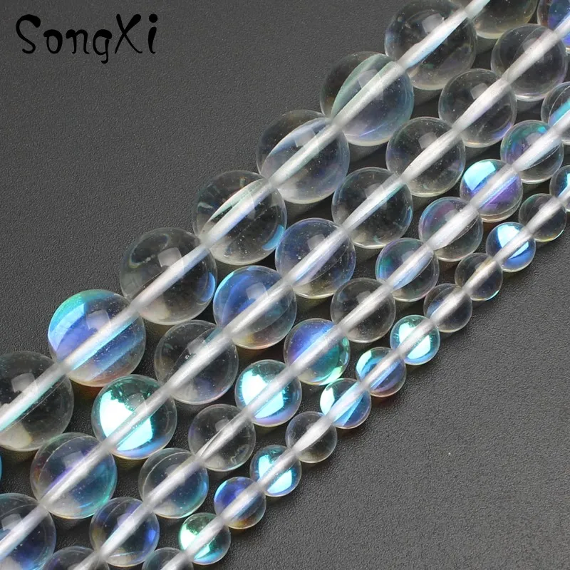 Натуральные яркие блестящие круглые бусины для самостоятельного изготовления