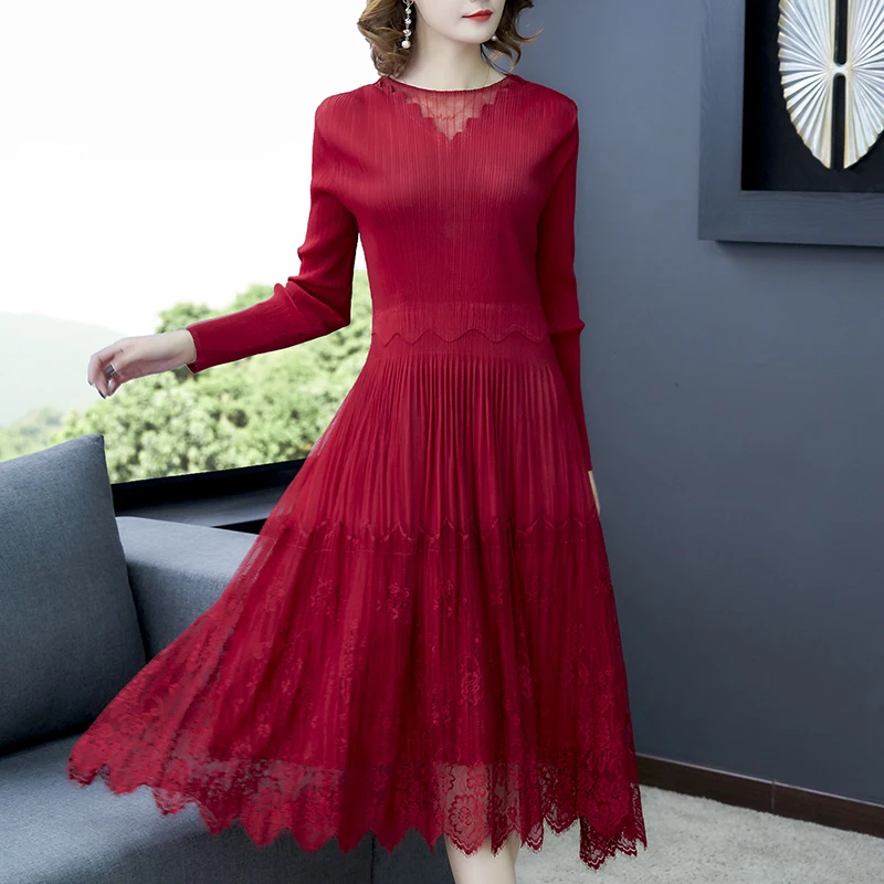 COIGARSAM лоскутное женское длинное платье новые кружевные сетчатые платья с высокой