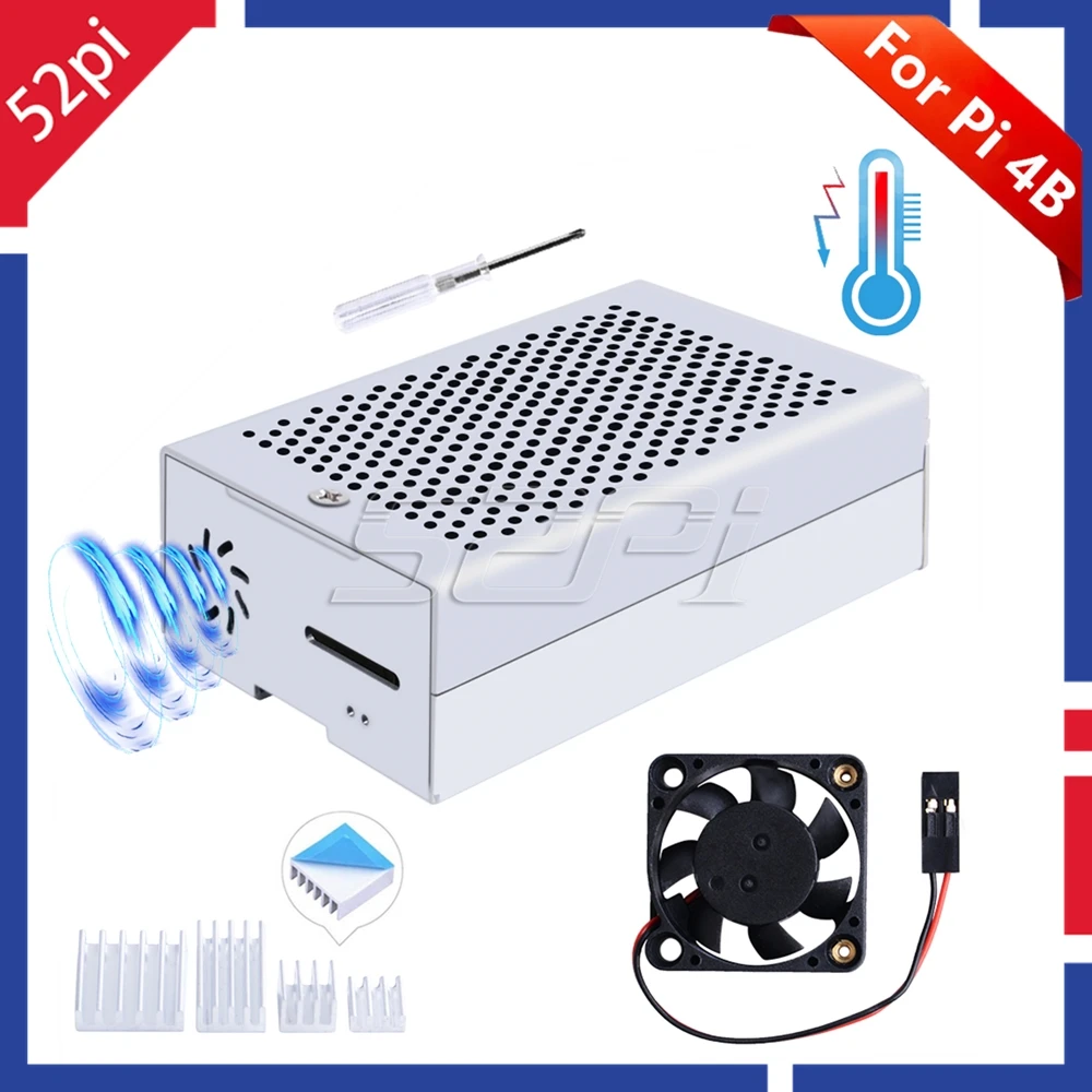 Алюминиевый корпус 52Pi металлический чехол черный/серебристый с подвеской