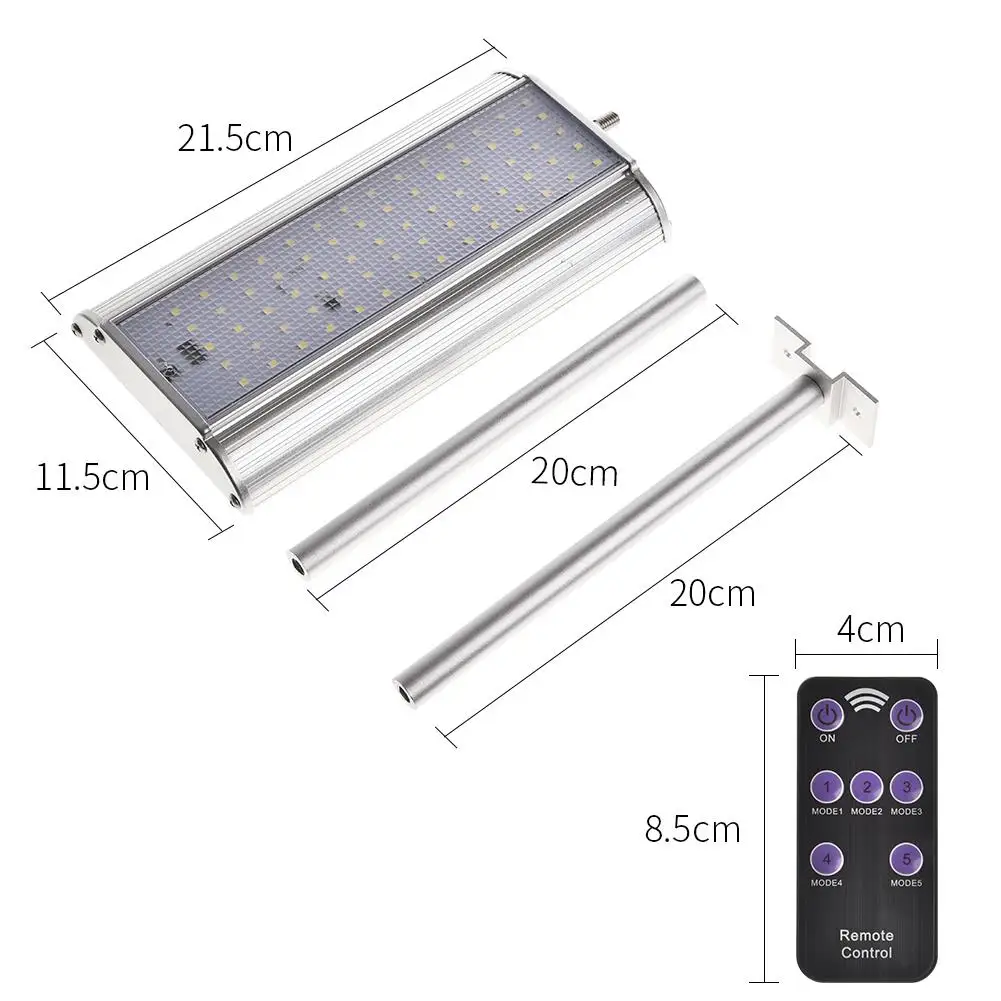 

Remote Control 70 LED Solar Street Light Radar PIR Motion Sensor Wall Timing Lamp Waterproof For Plaza Garden Yard Lighting Lamp