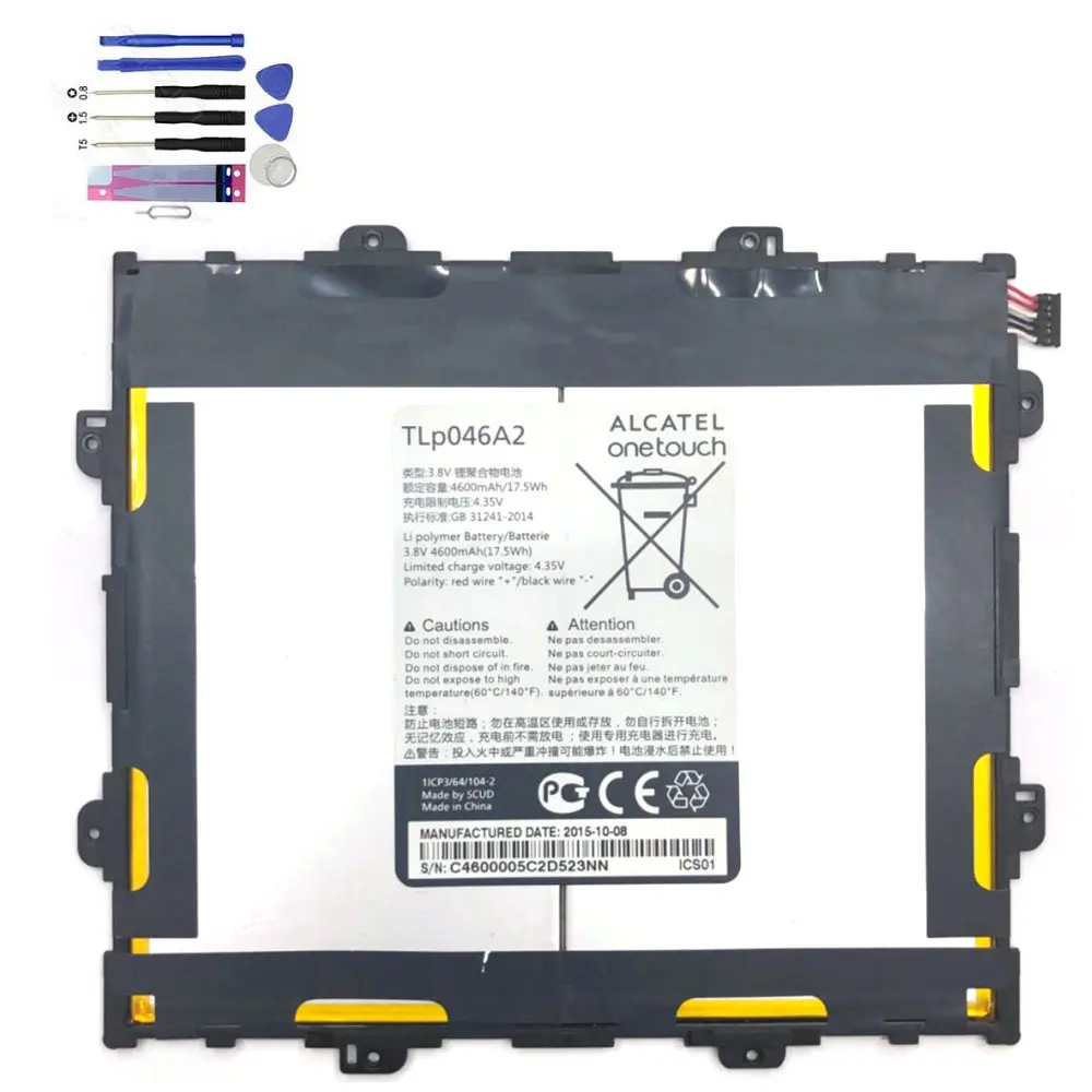 

3.8V 4600mah 17.5wh Original battery for TLP046A2 Alcatel One Touch POP 10 tablet Batterie+TOOLS