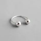 100% искусственное серебряное Открытое кольцо, геометрические двойные кольца с открытыми костяшками, кольцо с бусинами, крутой стиль, панк-рок, кубический куб