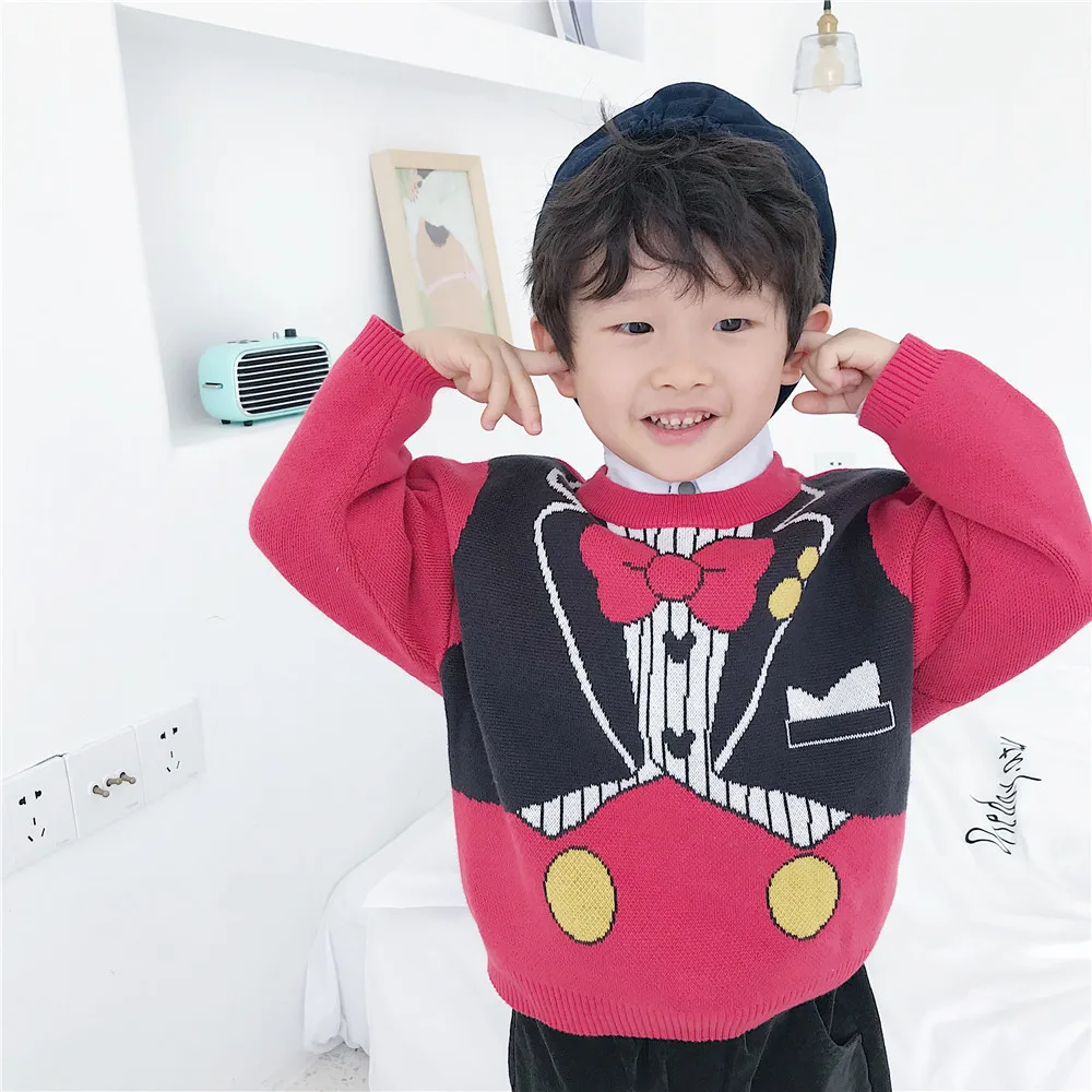 Tonytaobaby осенне зимний новый детский мультяшный хлопковый свитер для мальчиков и