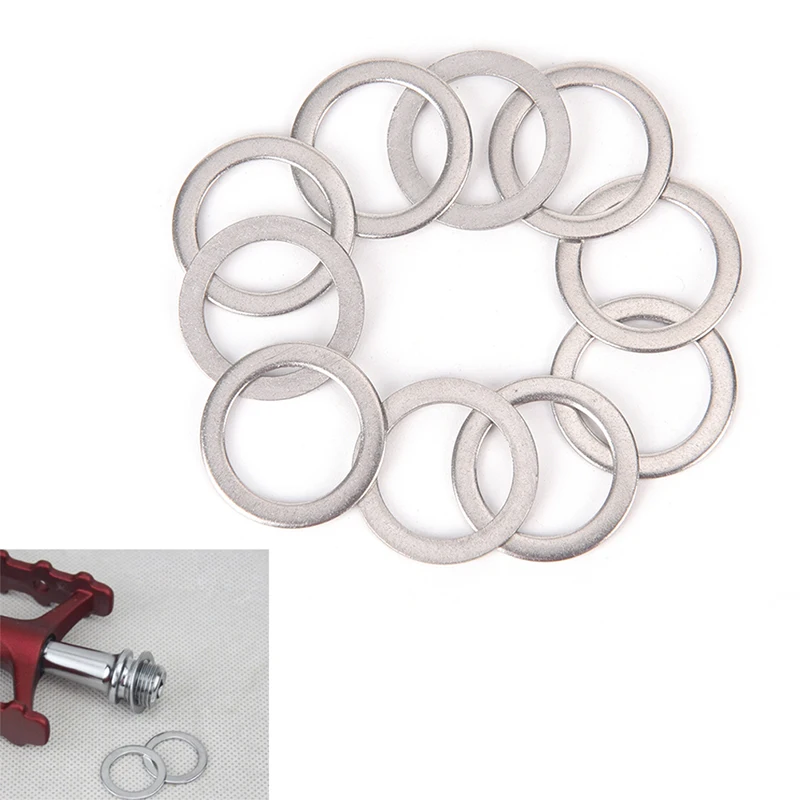 

10Pcs Bicycle Pedal Spacer Crank Cycling MTB Bike Stainless Steel Ring Washers Color: Silver Weight: 17g Size: 2cm High Quality