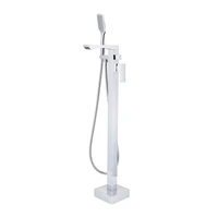 chrome polished chrome brass floor stand bathtub shower faucet swivel spout bathroom crane bath mixer tap