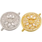 ZHUKOU 19x25 мм латунь металл кристалл круглый цветок разъем для женщин ожерелье серьги ювелирные изделия аксессуары Создание модели: VS434