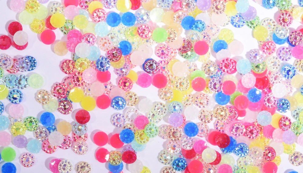 500 шт./пакет 4 мм прозрачные полимерные Стразы плоские с оборота стразы s конфеты