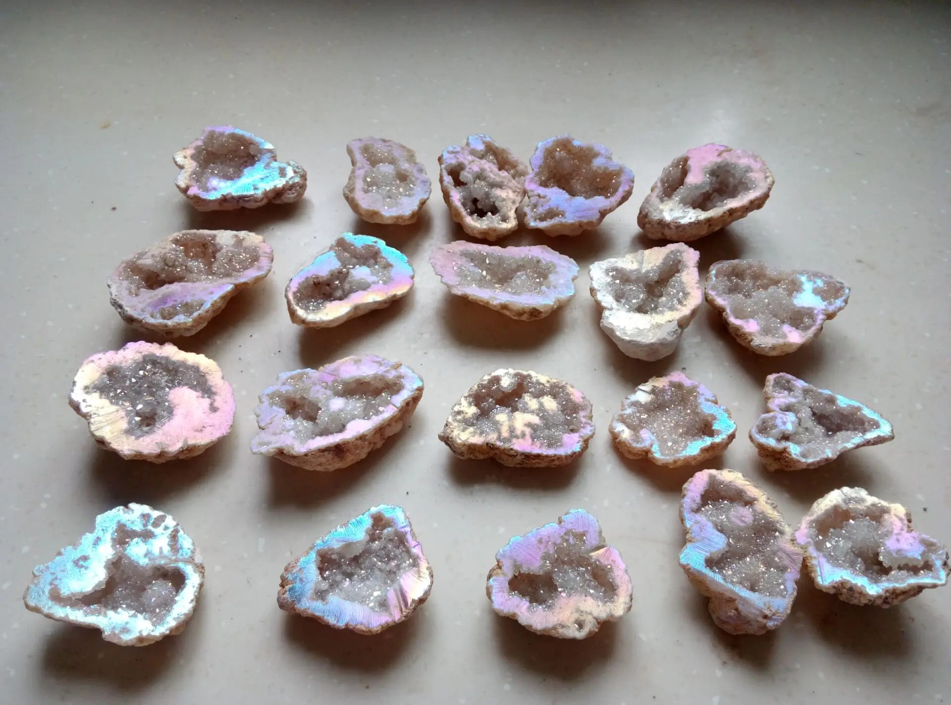 2 фунта Радуга aura bismuth Титан кремний минеральный геод Агат корнукопия|specimen| |