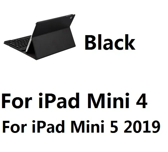 For iPad Min45 Black Дизайнерский кожаный чехол с bluetooth-клавиатурой, чехол для iPad Mini12345 Air 12 iPad 9,7 10,2 Pro 10,5 дюймов Air - Цвет: For iPad Min45 Black