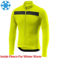 winter outdoor thermal cycling jersey bicycle long shirt bike wear warm coat clothing motocross off road red green men sport top