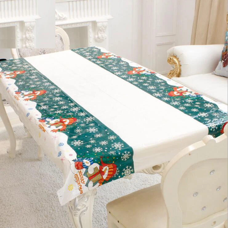 Рождественское украшение для дома скатерть из ПВХ прямоугольные Чехлы вечерние