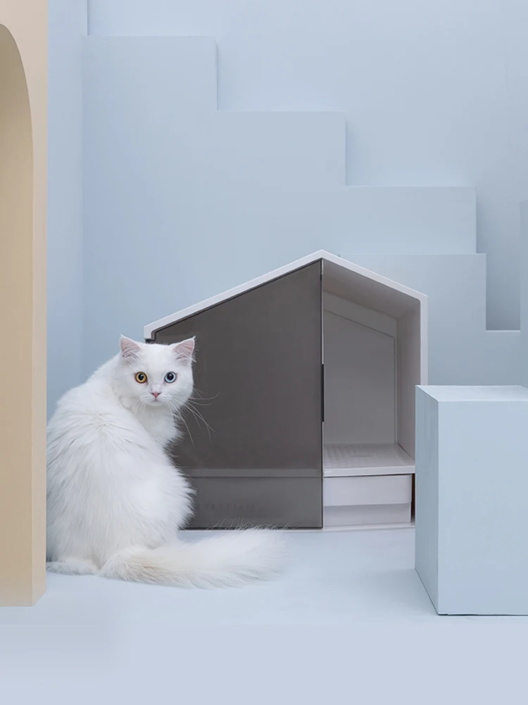 

Large Cat Litter Box Semi-closed Cats Toilet Deodorant And Smelly With Storage Drawer Cat Feces Pot Supplies Pet Products