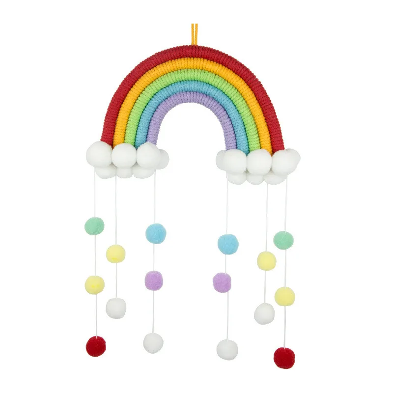 Красочное Радужное макраме настенное украшение хлопковая кисточка для детской
