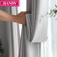 jianiw 80 85 shading rate home decor blackout curtains for living room drapes faux linen curtain for bedroom window customized