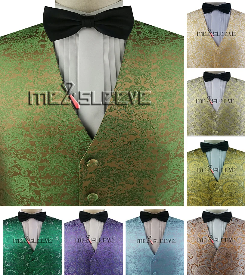 

unique design top quality silk customized wedding vest set for tuxedo/suit