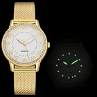 Часы наручные женские с сетчатым браслетом, роскошные модные часы из розового золота со стразами