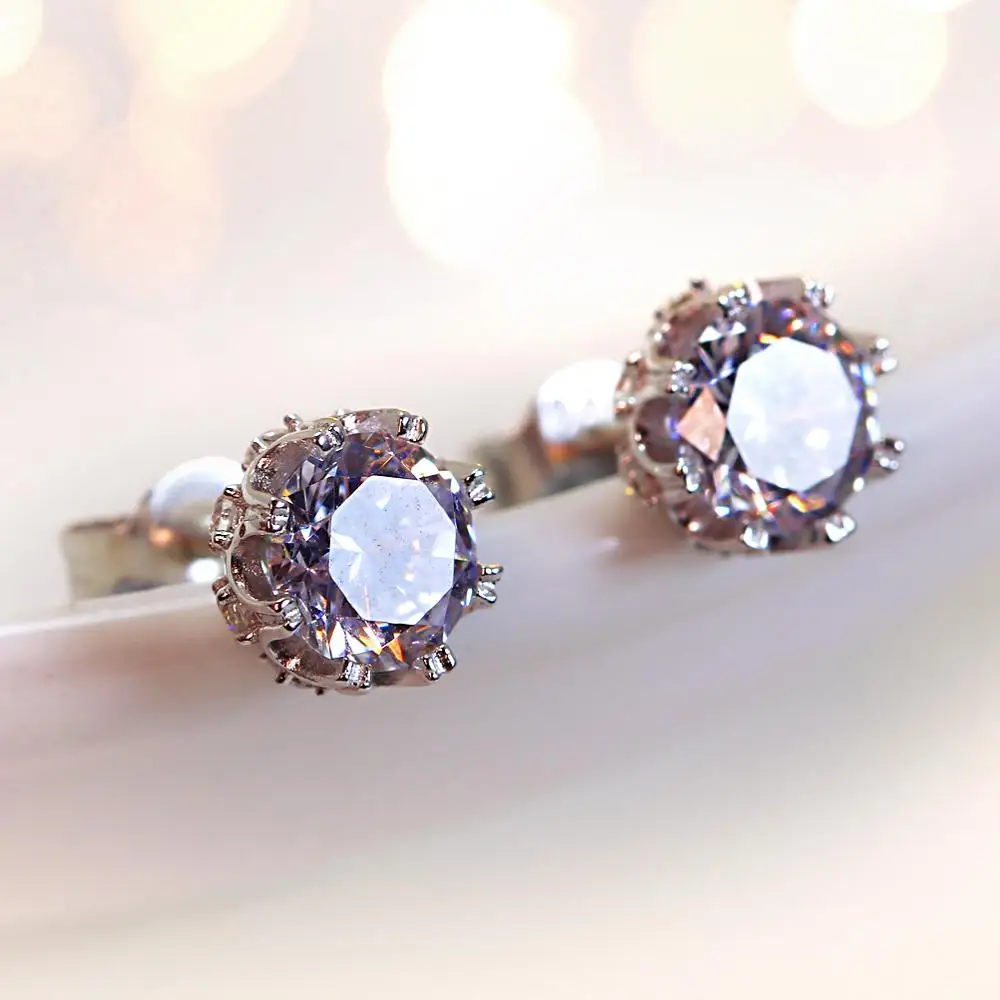 New Look Luxury Heart Stud Earrings AAA Cubic Zirconia Small Earring Free Allergy Lead vintage jewelry | Украшения и аксессуары