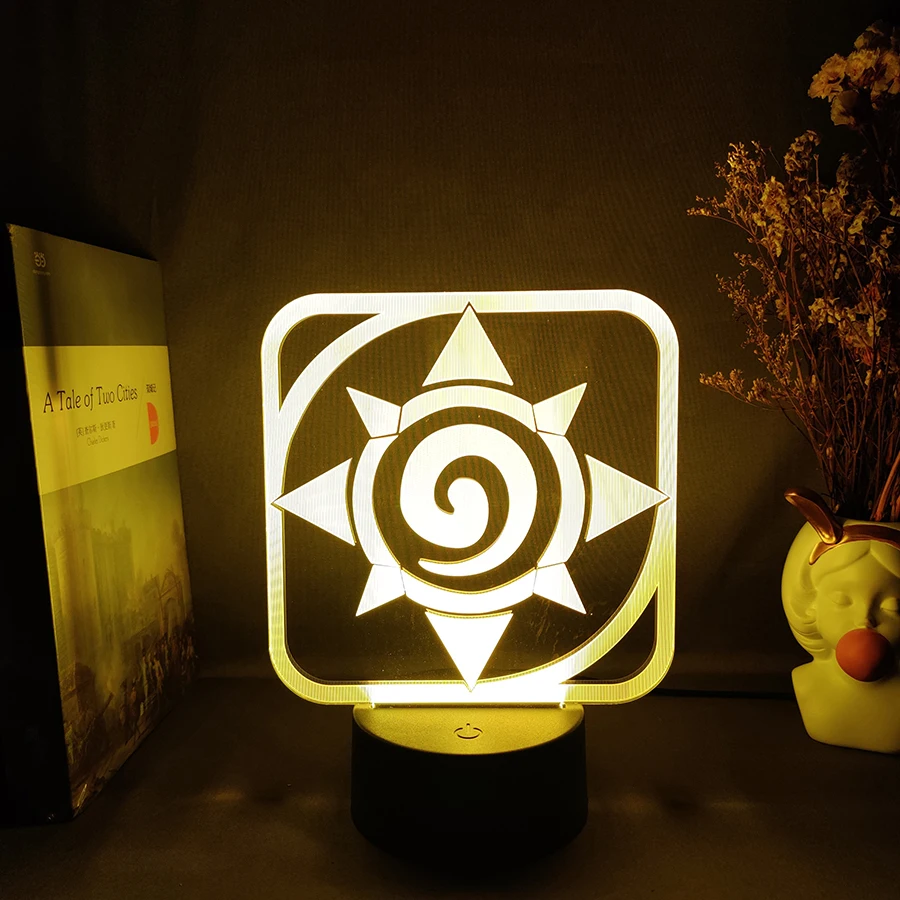 3d-светодиодный светильник HearthStone с логотипом лампа RGB для игровой комнаты