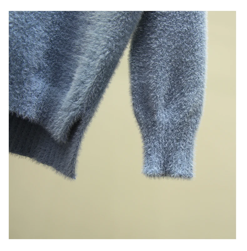 Женский свитер с высоким воротом Осень-зима 2021 плотный искусственный пуловер из