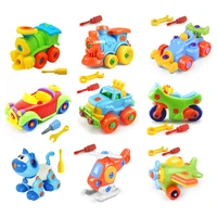 plastic baby toys assembly motorcycle diy screw nut group install cars model educational games for children 3 years old
