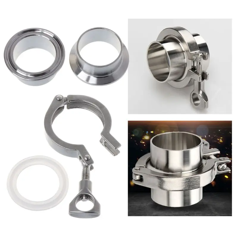 

Stainless Steel Tri-clamp SUS304 Sanitary Pipe Weld Ferrule Silicone Gasket Set HX6C