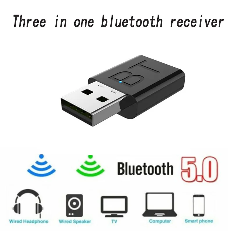 Bluetooth 5 0 аудио приемник передатчик три в одном автомобильный динамик компьютер ТВ