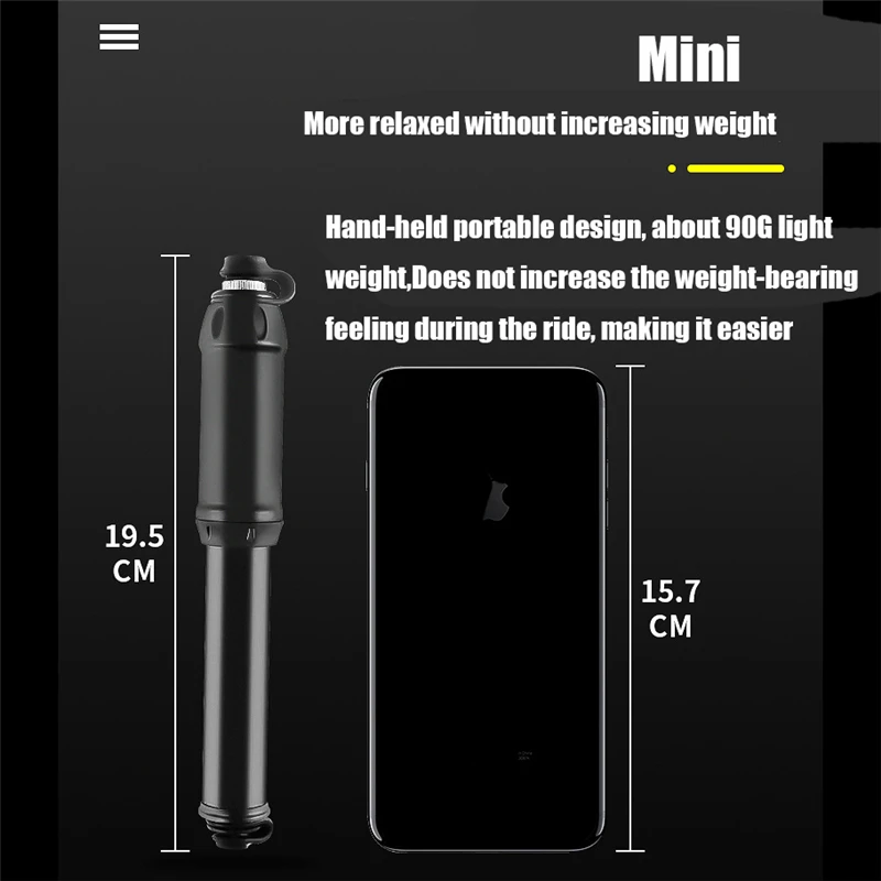 

Portable Bicycle Pump Mini Hand Pump Cycling Air Pump Ball Toy Tire Inflator Schrader Presta Valve MTB Mountain Bike Pump