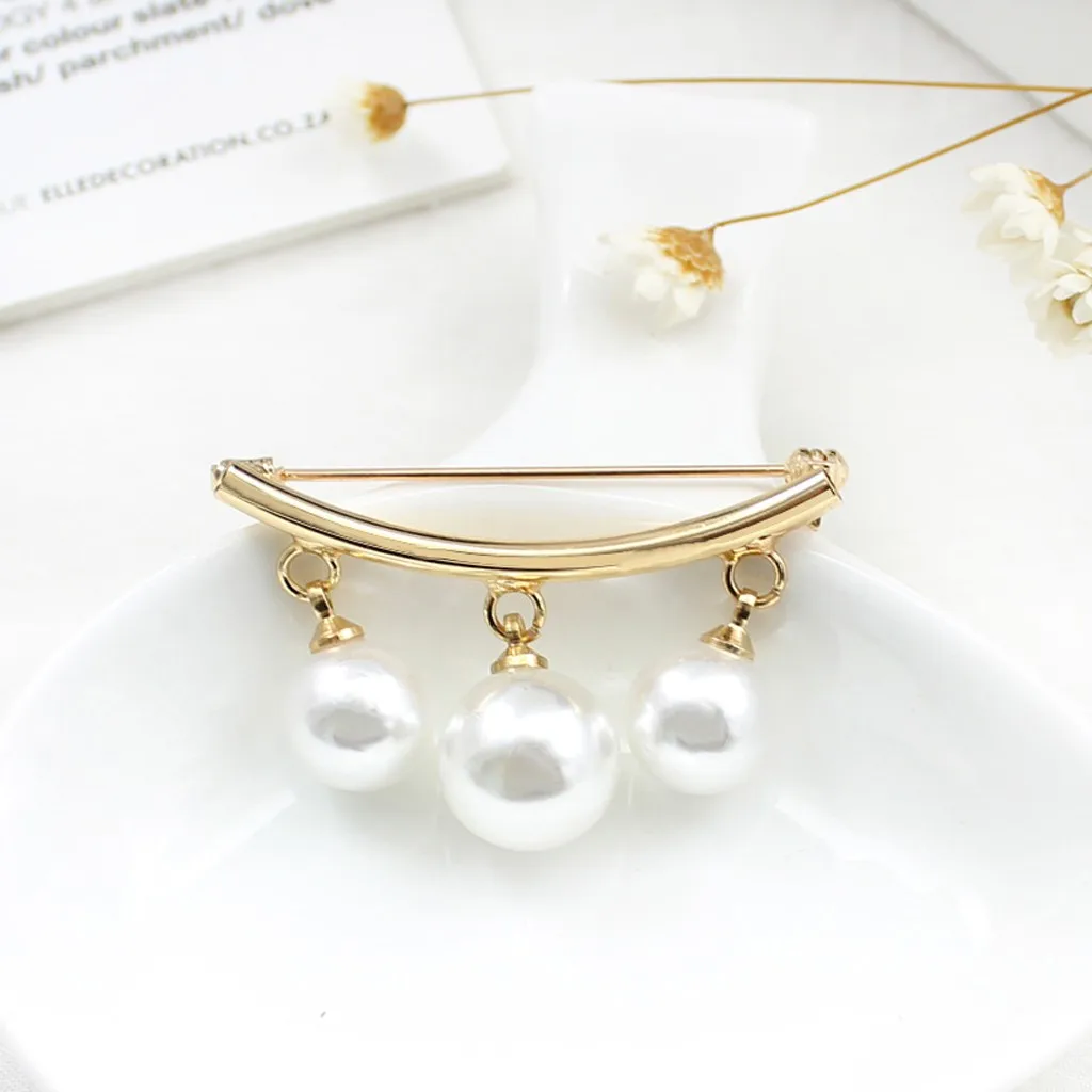 Brooches for women Fashion Brooch Pin Collar Pearl Decor Corsage Jewelry Women Gift Costume beautiful brooches Mujer | Украшения и