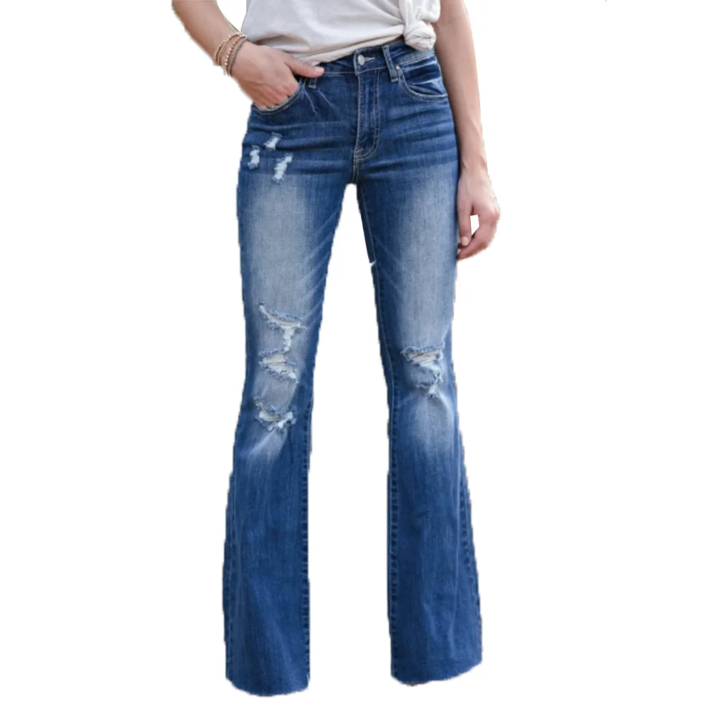 Skinny Flared Jeans Women's Fashion Denim  Pants Bootcut Bell Bottoms Stretch Trousers Women Jeans Woman Jeans Low Rise Jeans rock revival jeans