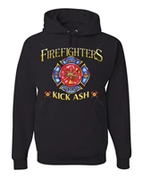 firefighters kick ash funny sweatshirt fireman volunteer fire dept crest hoodie