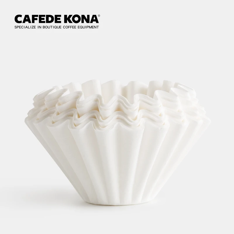 Волнистый фильтр из белой бумаги 50 листов одноразовая фотобумага для кофе 1 4