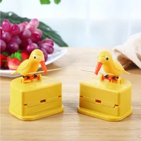 bird toothpick box creative plastic cartoon automatic net red tooth sign barrel lovely yellow little yellow bird toothpick box