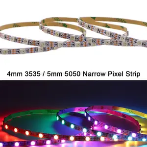 Светодиодная лента WS2812B, 5 В, 60 светодиодовм, 4 мм, 3535 SMD  5 мм, 5050 SMD, узкая ширина, печатная плата, RGB Пиксельная лента, индивидуально Адресуемая IP20