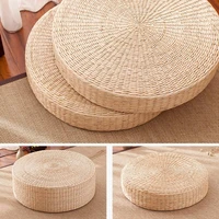 new tatami futon meditation cushion 40cm round yoga circle corn husk straw braid mat japanese style cushion with silk wadding