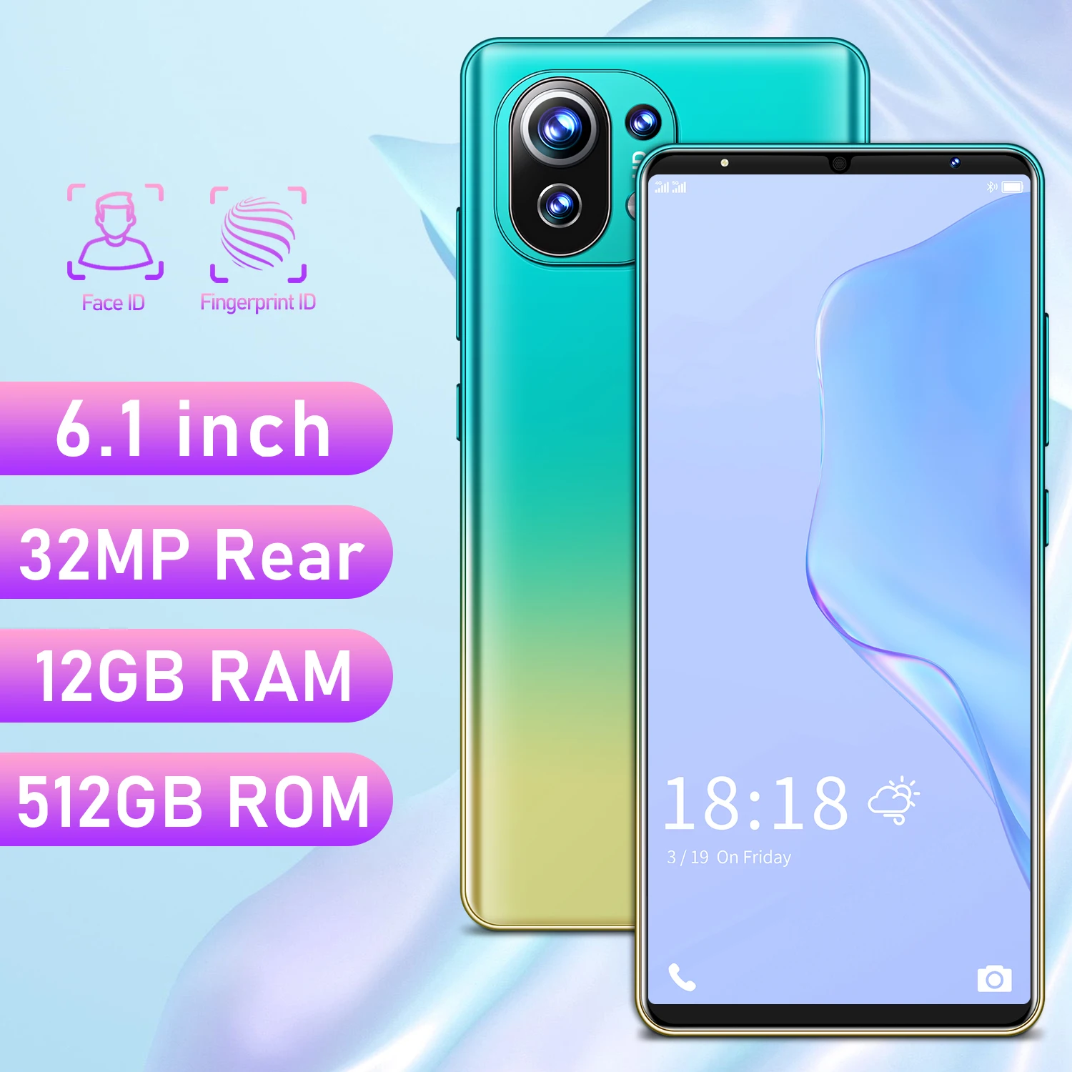 

2021 New Global Version M11 Smartphone 12+512GB 6.1Inch 5200mAh Dual SIM Dual Standby Support Face ID 4G 5G Android CellPhone