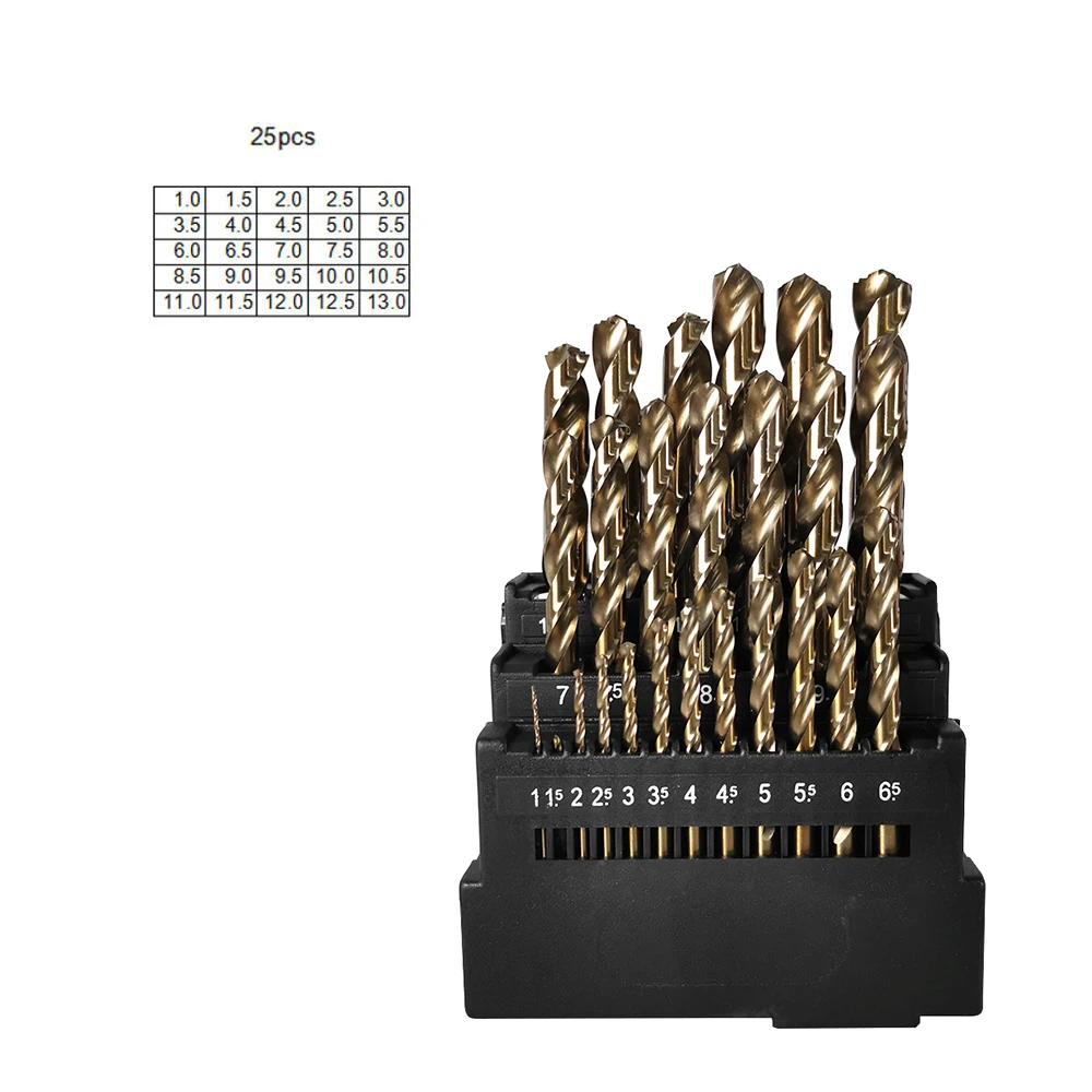 

ALLSOME Набор кобальтовых сверл HSS M42 8% 13/19/25 шт.