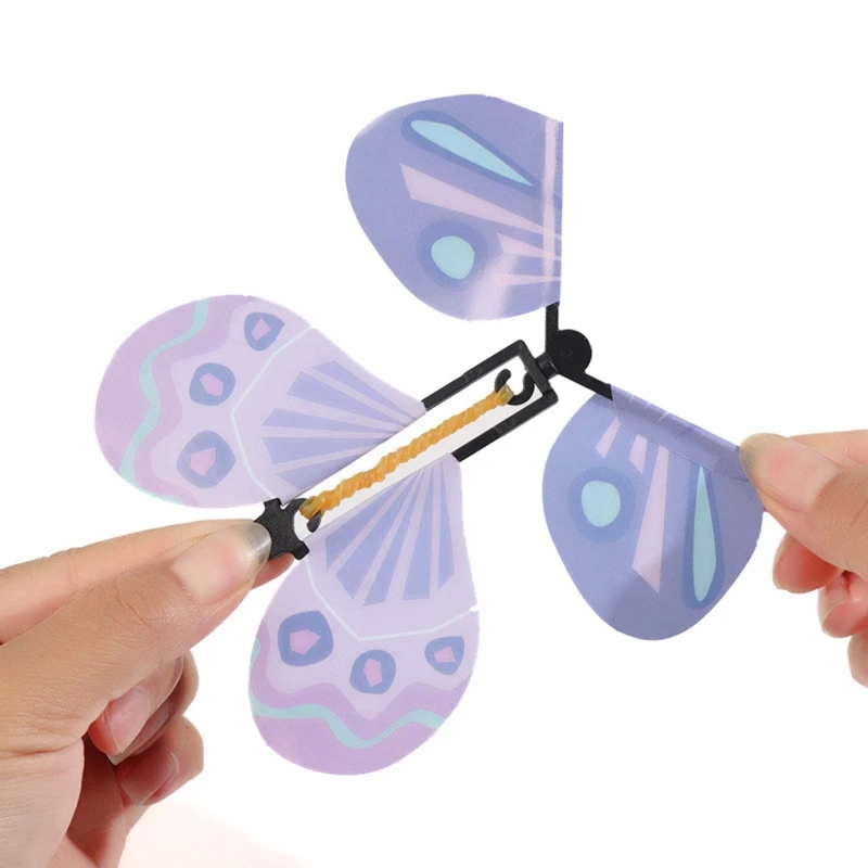 

10pcs/set Simulation Flying Butterfly Rubber Band Powered Fly Butterfly Toy