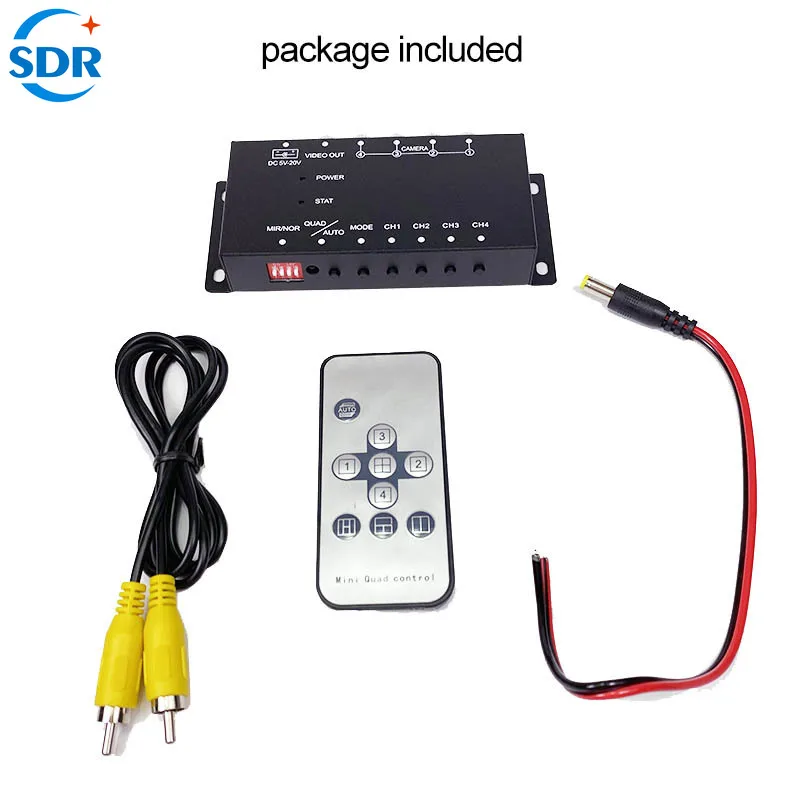 

IR Control 4 Ways Video Control Car Cameras Image Switch Combiner Box For Left Right Front Rear view Camera