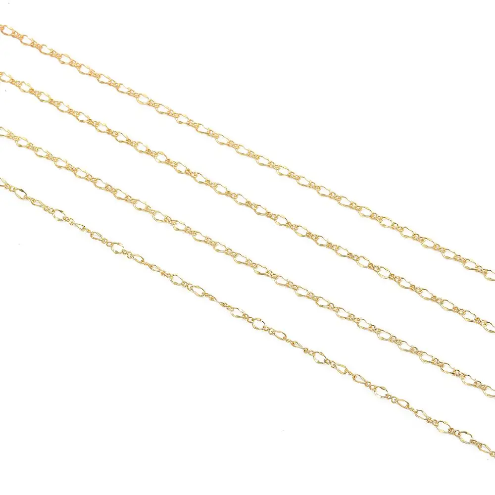 

1meter Width 3mm 18k Gold Plated Copper Link Chains Bulk Necklace Chain Bracelet Findings For Jewelry Making DIY Accessories