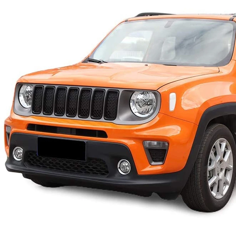 for Jeep Renegade 2019 2020 Front Grille Inserts Exterior Accessories ABS Black 7 Pack | Автомобили и мотоциклы