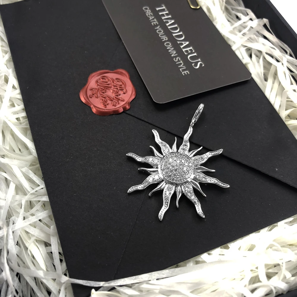 

Pendant White CZ Sun,2019 Brand New Fashion Jewelry 925 Sterling Silver Europe Bijoux Charm Accessories Gift For Men Woman