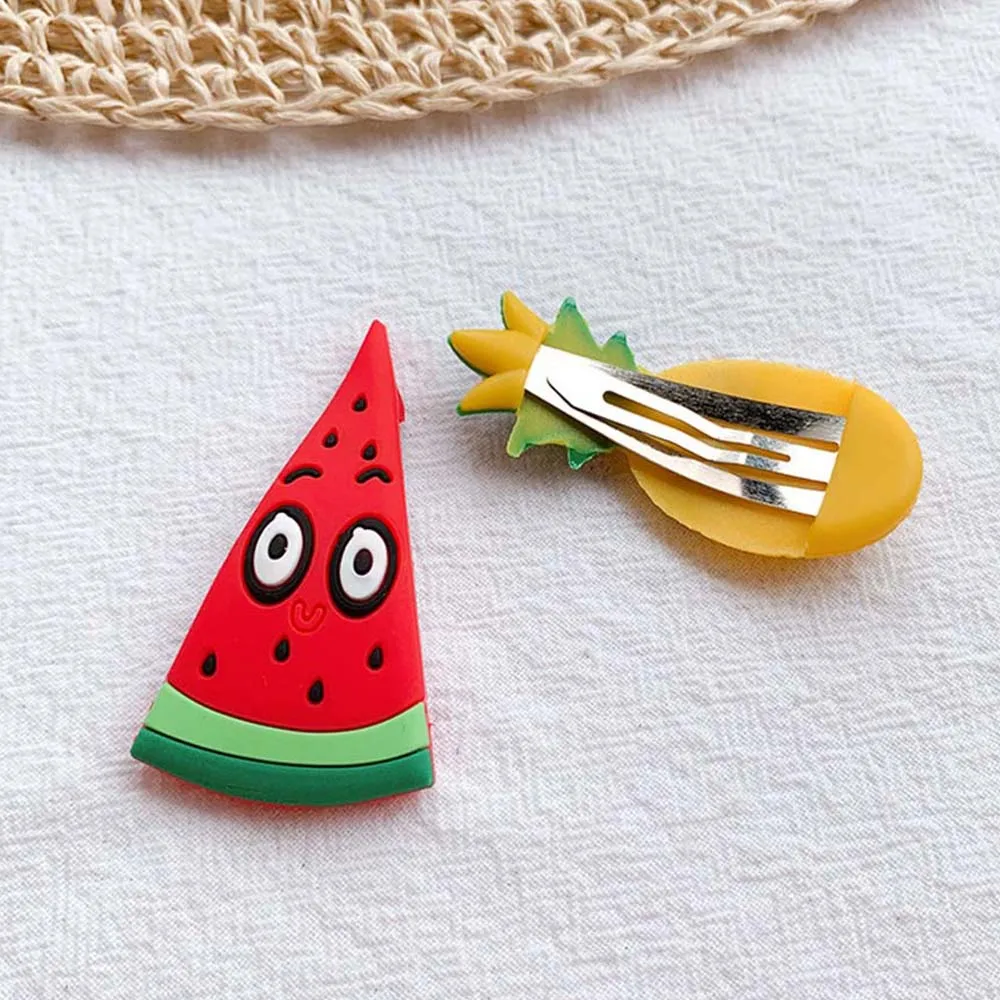 

2 Pcs Girls Cute Cartoon Animals Fruit Hairpins Children Lovely Hair Clips Barrettes baby Hair Pins Set Kids Hair Accessories