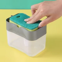 1in2 soap pump dispenser with sponge caddy holder liquid storage box container hand press organizer kitchen cleanertool scrubber