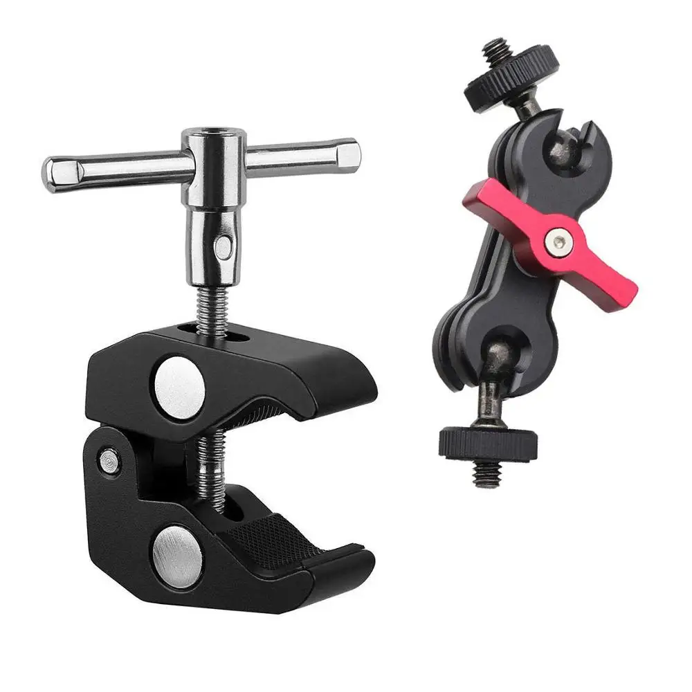 Многофункциональный шаровой головкой зажим шариковое Крепление зажим Magic Arm Super Clamp 1/"-20 резьба для gps-телефона камера монитор/светодиодный свет