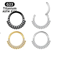 g23 titanium nose rings hoop zircon ball septum clicker lip ear cartilage helix body piercing hinged segment nose stud jewelry