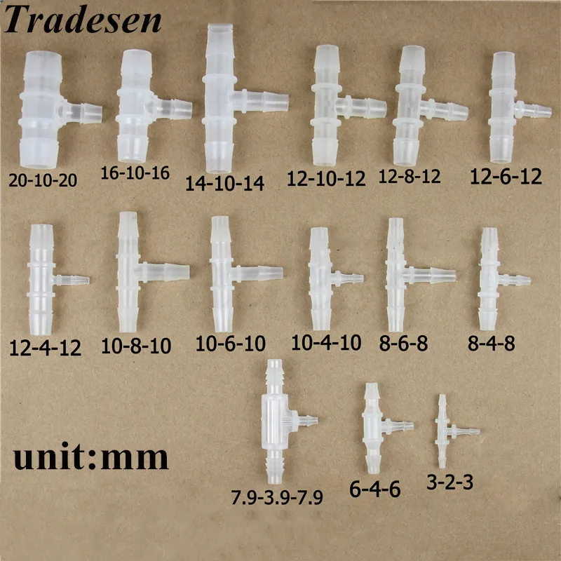 

1pcs 10-8mm To 4-8mm PP Reducing Tee Connectors Aquarium Fish Tank Air Pump Aerator Fittings Drip Irrigation Pagoda Hose Joint