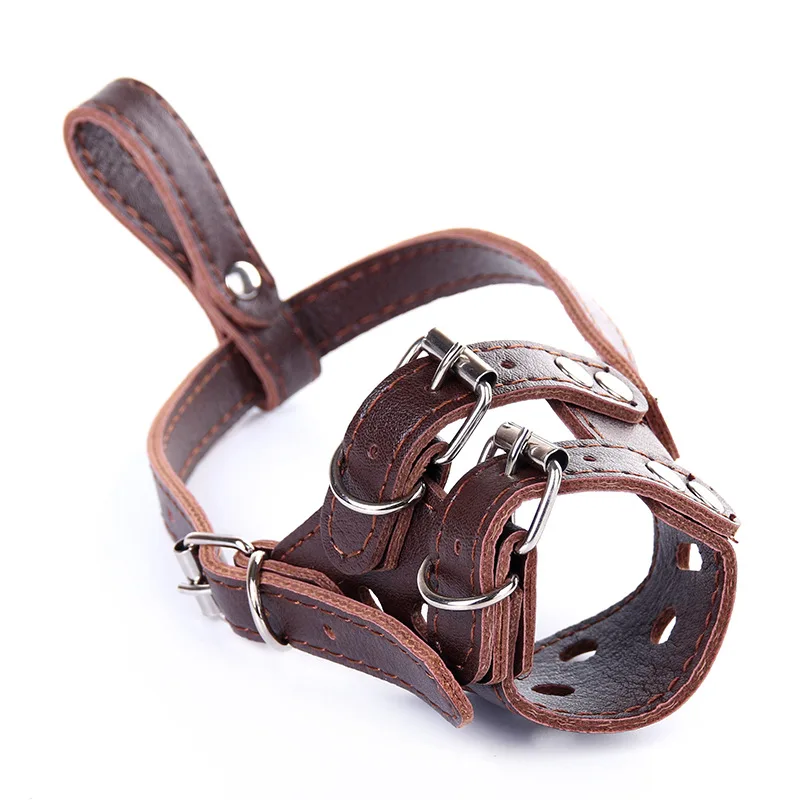 Muzzle Dog Soft Pu Leather Mouth Cover Mask Anti-Biting Anti-Barking Chewing Medium Large Pooch | Дом и сад
