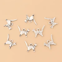 100pcslot tibetan silver cat origami charms pendants for diy necklace bracelet earrings jewelry making accessories