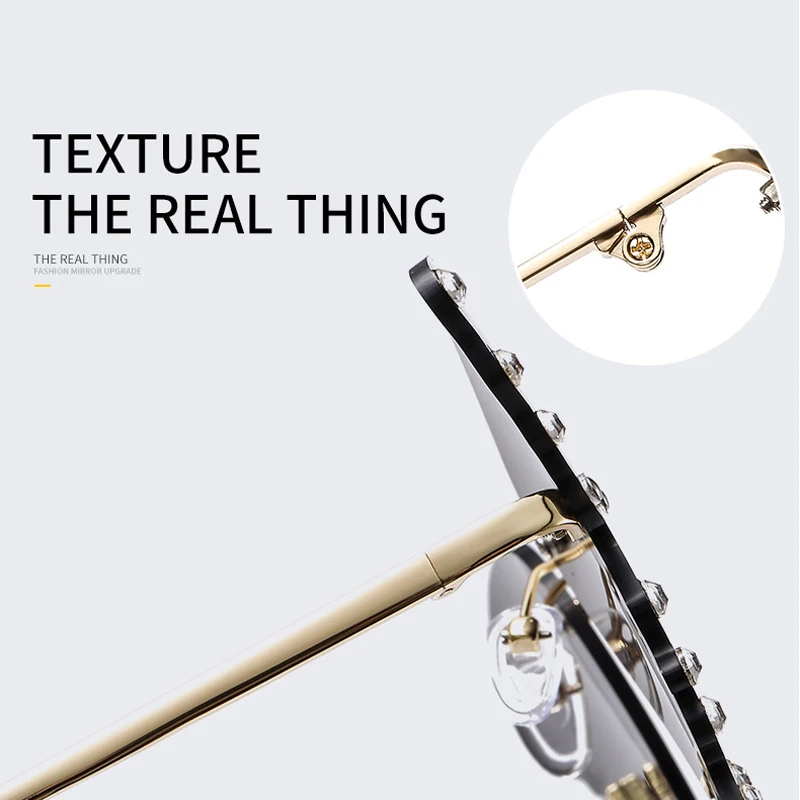 Новые женские солнцезащитные очки в большой оправе с бриллиантами - купить по