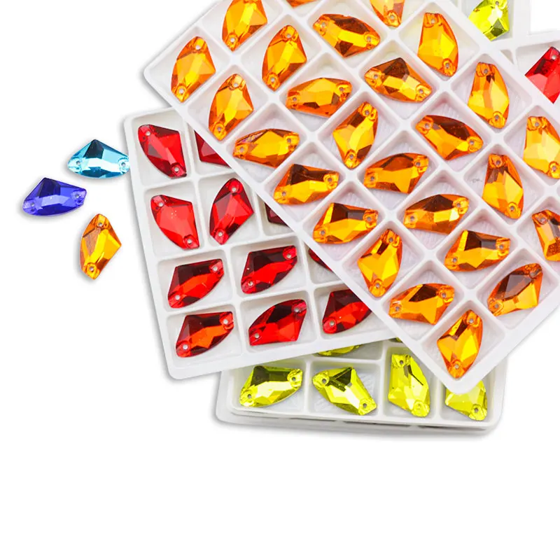 Блестящие стразы из хрустального стекла для пришивания с плоским основанием